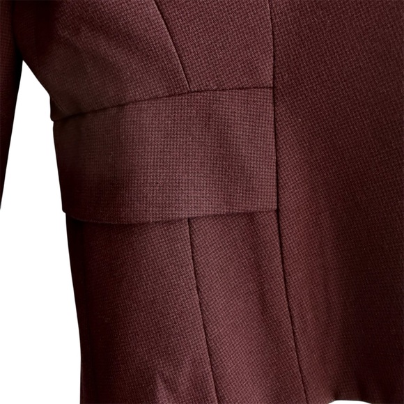 WHBM Signature Blazer Houndstooth Two Button Suiting Jacket Red Black Size 12 - Picture 10 of 15